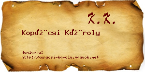 Kopácsi Károly névjegykártya