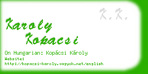 karoly kopacsi business card